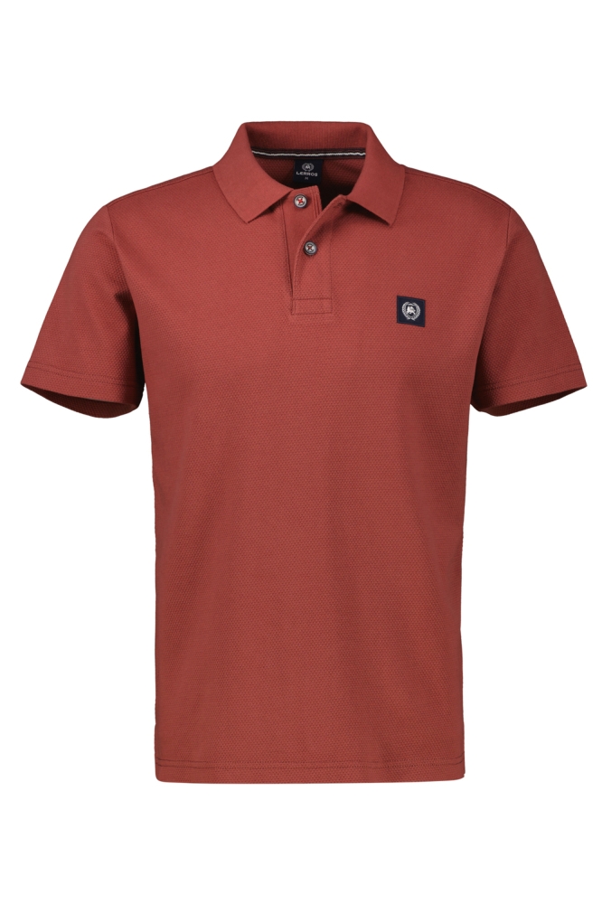 POLOSHIRT IN ZACHTE WAFELPIQUE KWALITEIT 2543204 331 Earth red